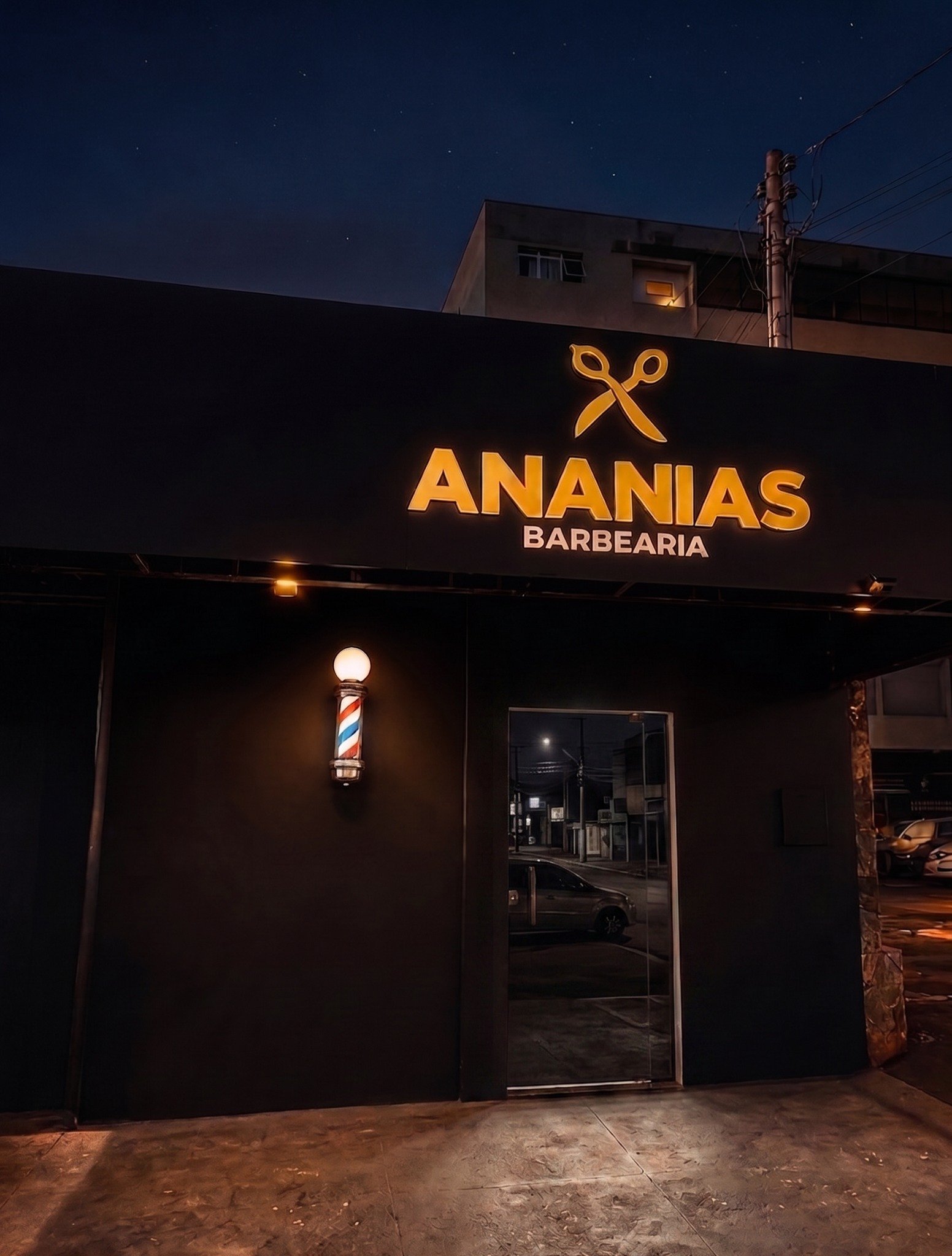 Fachada da Ananias Barbearia